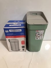 3 X ASSORTED BINS TO INCLUDE TRAMONTINA BRASIL 12L KITCHEN BIN