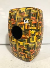 TIGER MUSIC PVC CAJON BASSPORT WITH ABSTRACT KOTAK FINISH FANCY ZEBRA FACE PLATE