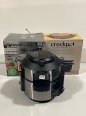 3 X ASSORTED KITCHEN APPLIANCES TO INCLUDE CROCK POT MANUAL SLOW COOKER 6.5L OVAL