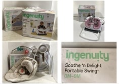 INGENUITY SOOTHE 'N DELIGHT PORTABLE SWING TO INCLUDE INGENUITY PEONY - BABY BASE 2-IN-1