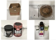 BOX OF ASSORTED HEALTH/BEAUTY ITEMS TO INCLUDE MAXIMUSCLE CREATINE MONOHYDRATE 300G BBE-07/08/24