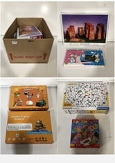 BOX OF ASSORTED ITEMS TO INCLUDE IMAGES OF THE WORLD 1000 PIECE PUZZLE