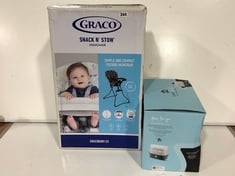 GRACO SNACK N' STOW HIGHCHAIR TO INCLUDE TOMMEE TIPPEE SUPER STEAM ELECTRIC STEAM STERILISER