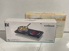 CUSIMAX DOUBLE INFRARED COOKTOP CMIP-B180 TO INCLUDE NUOVVA BY EMILY GOLDSMITH 5PC COOKWARE SET