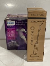 PHILIPS EASYTOUCH GARMENT STEAMER GC487 TO INCLUDE RUSSELL HOBBS STEAM & CLEAN STEAM MOP