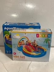 INTEX WET SET COLLECTION INFLATABLE SLIDE POOL TO INCLUDE AQUAPLAY LOCKBOX PLAY SET