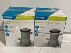 2 X BESTWAY 3,028L / 800 GAL FILTER PUMPS