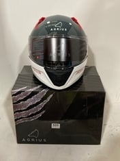 AGRIUS STORM BANSHEE MOTORCYCLE HELMET GLOSS WHITE/RED SIZE SM