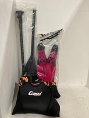 3 X ASSORTED ITEMS TO INCLUDE CRESSI SWIM FULL WETSUIT BLACK/ORANGE SIZE L/4