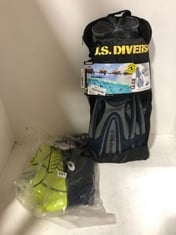 OSPREY KIDS 3/2MM ORIGIN SHORTY WETSUIT BLACK/YELLOW SIZE LG TO INCLUDE U.S. DIVER EXPLORE SERIES SNORKEL SET SIZE SM