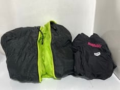 SUPERDRY KIDS THE WINDCHEATER JACKET BLACK SIZE LG TO INCLUDE TO INCLUDE PEIXIANG HOODED PUFFER BLACK/NEON GREEN SIZE LG