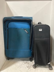 SAMSONITE TRAVEL CASE BLACK FABRIC SMALL SPINNER TO INCLUDE PAKLITE DERBY 4 WHEEL TROLLEY LARGE BLUE FABRIC TRAVEL CASE