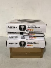 5 X ASSORTED WEIGHING SCALES TO INCLUDE SALTER SPEEDO DIAL MECHANICAL SCALE