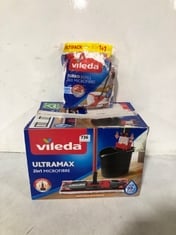 4 X ASSORTED VILEDA MOPS TO INCLUDE ULTRAMAX 2-IN-1 MICROFIBRE SET