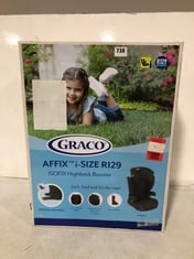 GRACO AFFIX I-SIZE R129 ISOFIX HIGHBACK BOOSTER CAR SEAT TO INCLUDE GRACO ELDURA R129 MULTI-AGE CAR SEAT