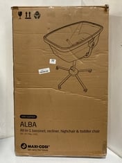 MAXI-COSI ALBA ALL-IN-ONE BASSINET, RECLINER, HIGHCHAIR & TODDLER CHAIR 0M-3Y RRP- £230