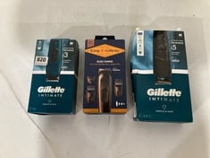 3 X ASSORTED HAIR TRIMMERS TO INCLUDE GILLETTE I3 INTIMATE HAIR TRIMMER