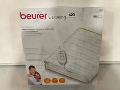 BEURER WELLBEING ECOLOGIC+ HEATED DOUBLE MATTRESS COVER WITH SOFT WASHABLE FLEECE