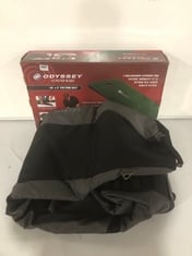 ODYSSEY 10' X 2' PUTTING MAT TO INCLUDE OUTDOOR MASTER 2-WHEELER PADDED GOLF BAG GREY