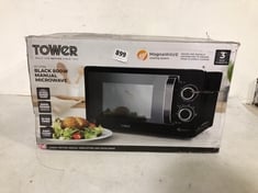 TOWER 20 LITRE BLACK 800W MANUAL MICROWAVE