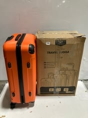 LUGG TRAVEL LUGGAGE SET OF 3 ORANGE HARDSHELL SM, M, & LG SPINNERS RRP- £99.99