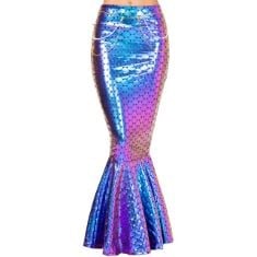 11 X ASSORTED FANCY DRESS TO INCLUDE SPOOKTACULAR CREATIONS ADULT METALLIC HOLOGRAM SHINY MERMAID SKIRT COSTUME ROLE PLAY. WAIST PEARL CHAIN INCLUDED PURPLE, AMSCAN 9915399 LADIES MOD GIRL FANCY DRES