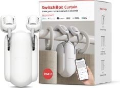 4 X SWITCHBOT SMART CURTAIN OPENER- WIRELESS APP AUTOMATE TIMER CONTROL, ADD SWITCHBOT HUB TO MAKE IT COMPATIBLE WITH ALEXA, GOOGLE HOME, IFTTT, HOMEKIT (ROD2.0 VERSION, WHITE).