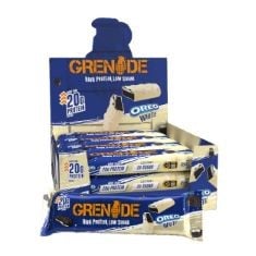 20 X GRENADE OREO WHITE PROTEIN BAR - HIGH PROTEIN, LOW SUGAR, 12 X 60 G BBE: 10/2024.