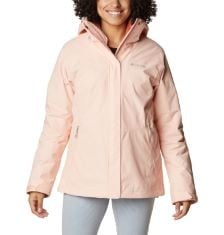 3X ASSORTED COLUMBIA JACKETS TO INCLUDE COLUMBIA WOMEN'S BUGABOO FLEECE INTERCHANGE JACKET, 3 IN 1 INTERCHANGE WINTER COAT, PEACH BLOSSOM, SIZE XS, COLUMBIA MEN'S ASCENDER HOODED SOFTSHELL JACKET, SO