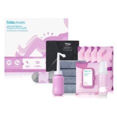 ASSORTED ITEMS TO INCLUDE FRIDA MOM LABOUR, DELIVERY, & POSTPARTUM KIT: ALL-IN-ONE LABOUR + POSTPARTUM ESSENTIALS: MATERNITY PADS, PERI BOTTLE, MUM SOCKS, NURSING GOWN, DISPOSABLE KNICKERS WITH STORA