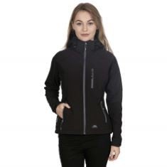 TRESPASS WOMEN'S BELA II WATERPROOF SOFTSHELL JACKET WITH REMOVABLE HOOD, BLACK, X-LARGE, COLUMBIA WOMEN'S INNER LIMITS JACKET, WATERPROOF RAIN JACKET, WHISPER, SIZE M.