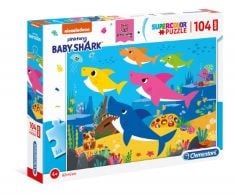 20 X CLEMENTONI 23751, BABY SHARK SUPERCOLOR PUZZLE FOR CHILDREN, 104 MAXI PIECES, AGES 4 YEARS PLUS.