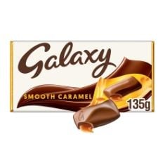 100 X GALAXY SMOOTH CARAMEL & MILK CHOCOLATE BAR 135G BB: 20/10/24.