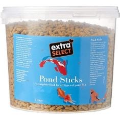 12 X EXTRA SELECT POND STICKS COMPLETE FISH FOOD TUB, 5 LITRE BBE: 11/10/24.