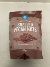 5 X1 ASSORTED FOOD ITEMS TO INCLUDE SHELLED PECAN NUTS.