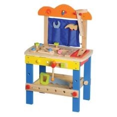 X9 ASSORTED TOYS AND GAMES TO INCLUDE LELIN L10157 TOYS-WOODEN WORKBENCH, BLUE.