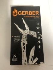 4X ASSORTED TOOLS TO INCLUDE GERBER SUSPENSION-NXT MULTI TOOL .