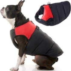 16X ASSORTED CLOTHING TO INCLUDE GOOBY PADDED COLD WEATHER VEST FOR SMALL DOGS WITH SAFE FUR GUARD ZIPPER CLOSURE, X-SMALL, RED, O'NEILL WETSUITS MEN'S BASIC SKINS LONG SLEEVE RASH GUARD - PACIFIC, L