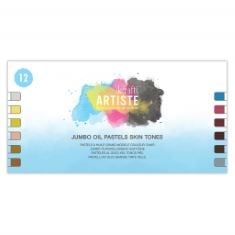 12 X ARTISTE JUMBO OIL PASTELS - SKIN TONES .