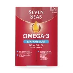 APPROX X50 ASSORTED MEDICAL ITEMS TO INCLUDE SEVEN SEAS OMEGA-3 FISH OIL & MAGNESIUM, 500 MG FISH OIL + 300 MG OMEGA-3, 60 HIGH STRENGTH TABLETS WITH VITAMIN D & 375 MG MAGNESIUM, EPA & DHA, WHOLE BO