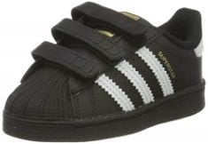 ADIDAS UNISEX KIDS SUPERSTAR CF GYMNASTICS SHOE, CORE BLACK FTWR WHITE CORE BLACK, 4 UK CHILD.