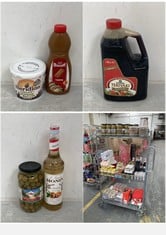 CAGE OF ASSORTED ITEMS TO INCLUDE KIKKOMAN TERIYAKI MARINADE 1.9L - BBE 21/06/25 (COLLECTION ONLY)(CAGE NOT INCLUDED)