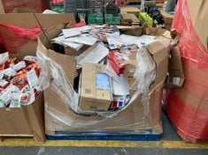 PALLET OF ASSORTED ITEMS TO INCLUDE AMSCAN UNION JACK PAPER TABLECOVER 1.2 X 1.8M (KERBSIDE PALLET DELIVERY)