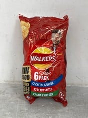 PALLET OF WALKERS CRISPS CLASSIC 6 PACK 6 X 25G - BBE 14/09/24 (KERBSIDE PALLET DELIVERY)