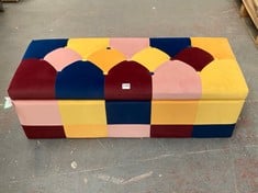 HOMCOM 114 X 47 X 47CM VELVET STORAGE OTTOMAN MULTICOLOURED - RRP £149