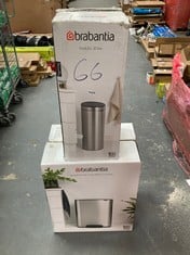 BRABANTIA 30 LITRE TOUCH BIN TO INCLUDE BRABANTIA BO PEDAL BIN WITH 2 INNER BUCKETS 2 X 30 LITRE