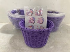 PALLET OF SMALL KIDS BIKE BASKETS IN PURPLE (KERBSIDE PALLET DELIVERY)