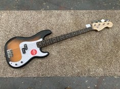 FENDER SQUIER PRECISION BASS GUITAR IN COLOUR WHITE & SUNBURST - RRP £110