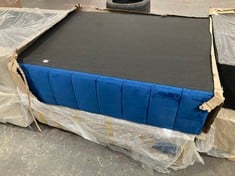 BLUE DOUBLE DIVAN BED SET WITHOUT THE HEADBOARD (KERBSIDE PALLET DELIVERY)