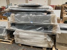 PALLET OF DIVAN PARTS TO INCLUDE GREY SUPER KING GREY DIVAN BASE PART (KERBSIDE PALLET DELIVERY)